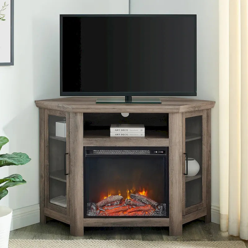 Meuble TV d'angle de 48 pouces avec cheminée Middlebrook