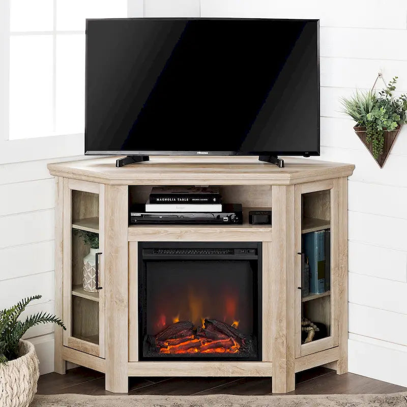 Meuble TV d'angle de 48 pouces avec cheminée Middlebrook