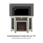 Meuble TV d'angle de 48 pouces avec cheminée Middlebrook