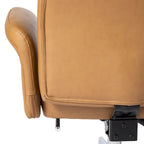 Fauteuil de bureau pivotant à haut dossier avec repose-pieds, ivoire/camel, 1 personne