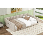 Lit de repos XL en velours avec rangement