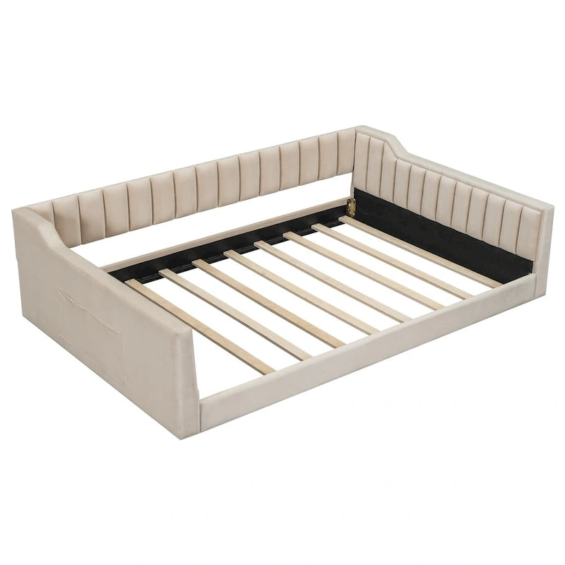 Lit de repos XL en velours avec rangement