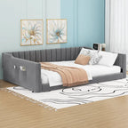 Lit de repos XL en velours avec rangement