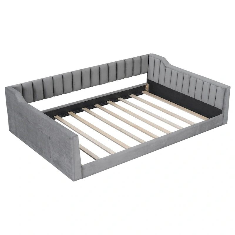 Lit de repos XL en velours avec rangement