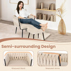 Ensemble fauteuil et ottoman Gymax Modern Dutch Velvet Accent Single Leisure