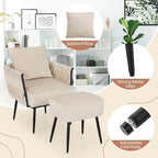 Ensemble fauteuil et ottoman Gymax Modern Dutch Velvet Accent Single Leisure