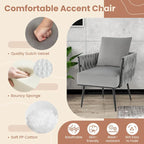 Ensemble fauteuil et ottoman Gymax Modern Dutch Velvet Accent Single Leisure