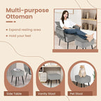 Ensemble fauteuil et ottoman Gymax Modern Dutch Velvet Accent Single Leisure