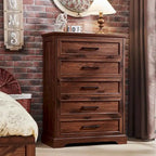 Commode de ferme à 5 tiroirs, commode rustique en bois
