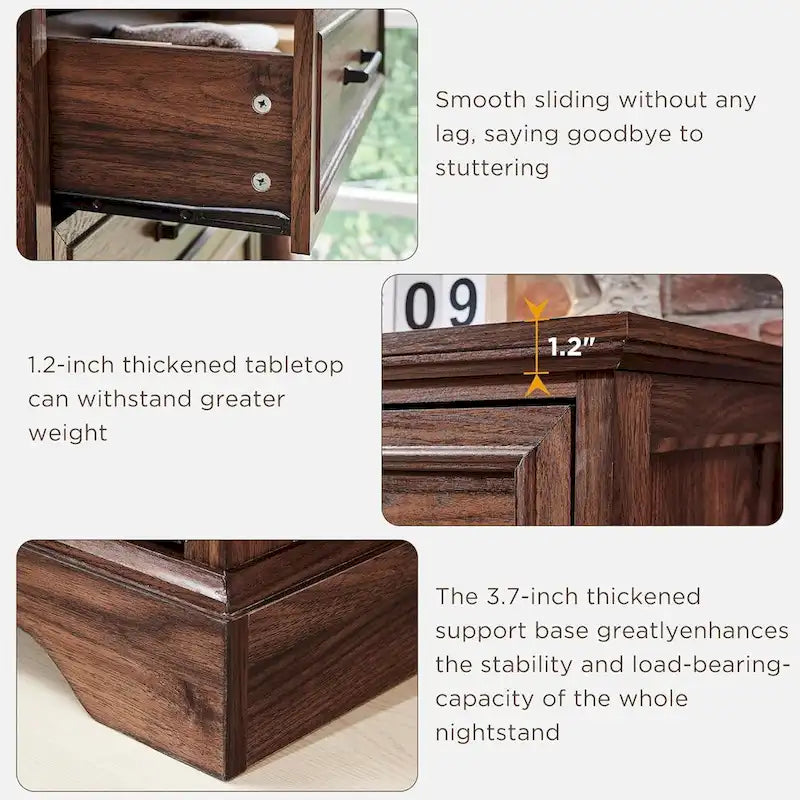 Commode de ferme à 5 tiroirs, commode rustique en bois