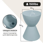 Table d'appoint ronde Boyd avec base côtelée et couvercle amovible pour salon et chambre à coucher