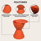 Table d'appoint ronde Boyd avec base côtelée et couvercle amovible pour salon et chambre à coucher