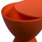 Table d'appoint ronde Boyd avec base côtelée et couvercle amovible pour salon et chambre à coucher