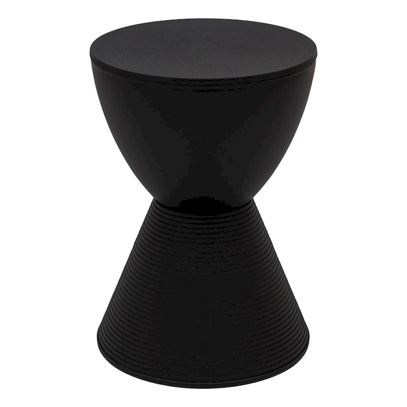 Table d'appoint ronde Boyd avec base côtelée et couvercle amovible pour salon et chambre à coucher
