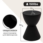 Table d'appoint ronde Boyd avec base côtelée et couvercle amovible pour salon et chambre à coucher