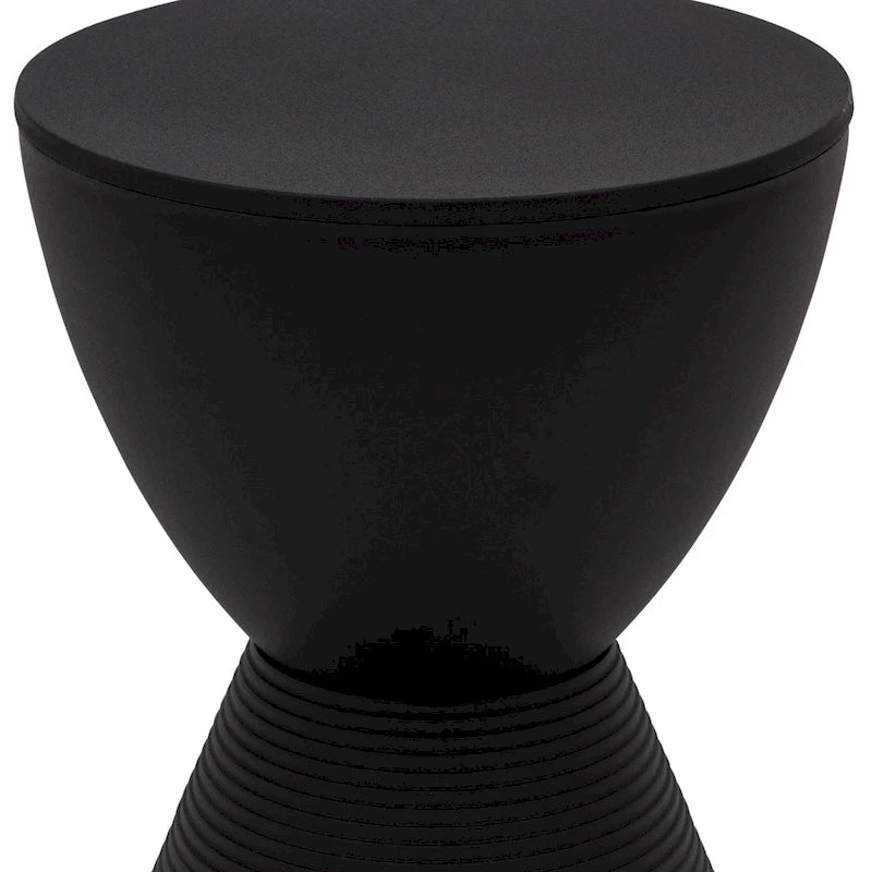 Table d'appoint ronde Boyd avec base côtelée et couvercle amovible pour salon et chambre à coucher