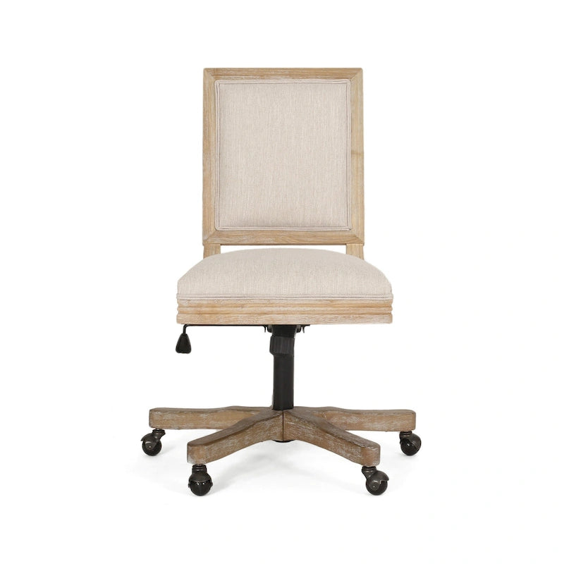Fauteuil de bureau pivotant beige et marron, 1 personne