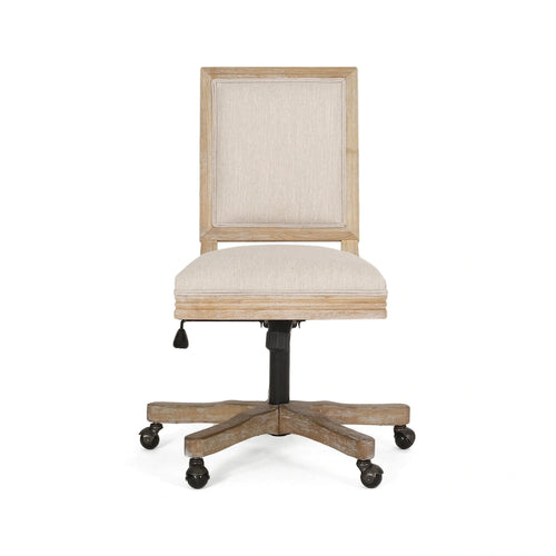 Fauteuil de bureau pivotant beige et marron, 1 personne