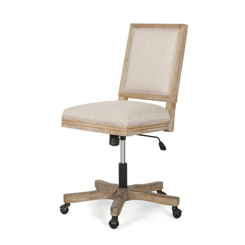 Fauteuil de bureau pivotant beige et marron, 1 personne