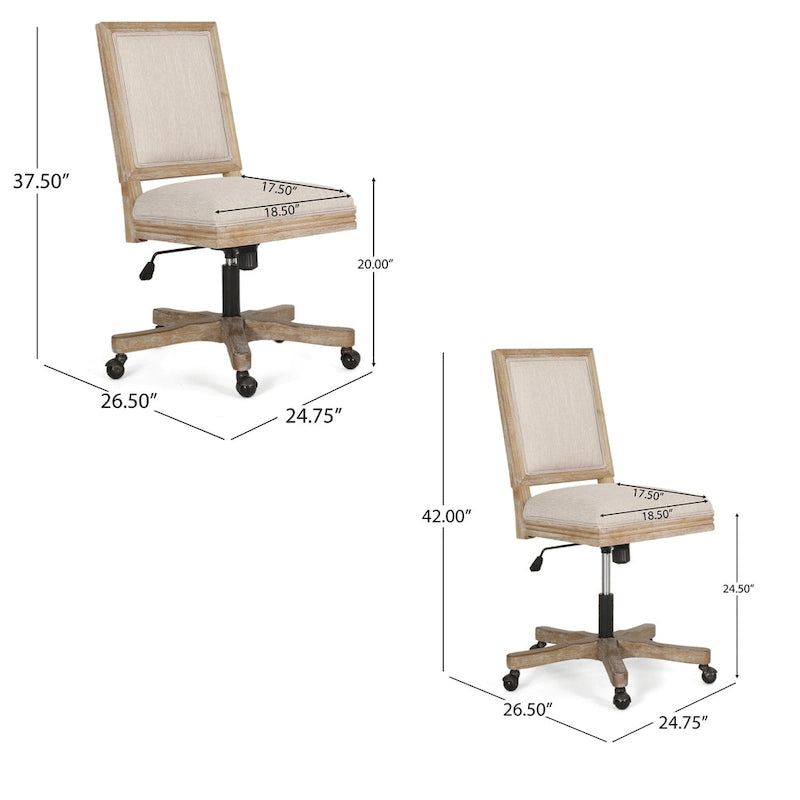 Fauteuil de bureau pivotant beige et marron, 1 personne