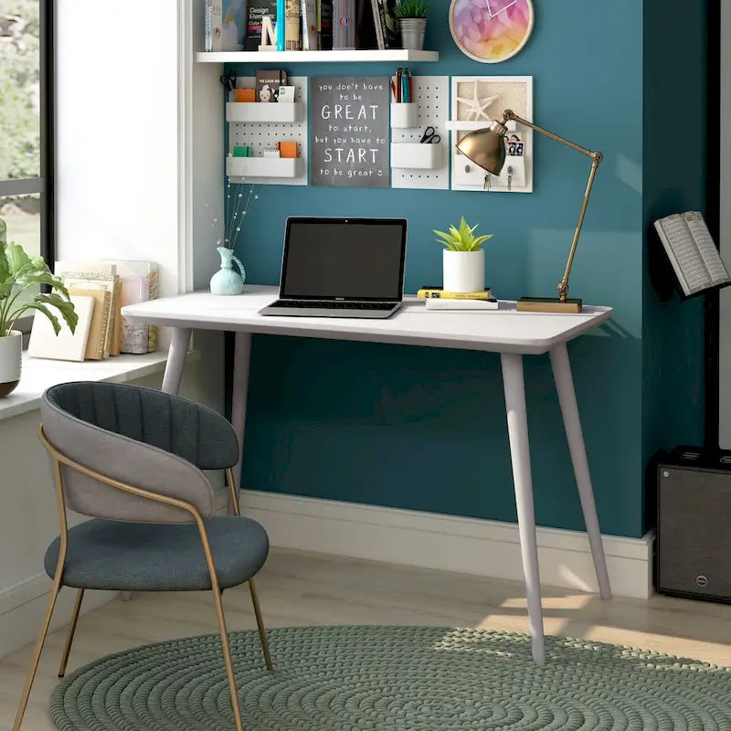 Bureau en noyer / chêne blanc, 1 personne, style contemporain