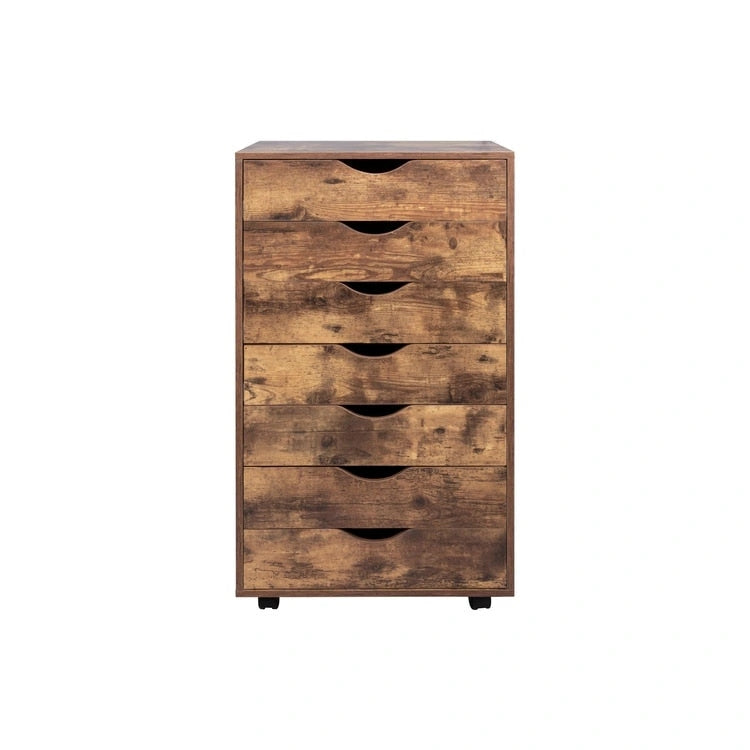 Meuble de rangement à tiroirs pour bureau 7 tiroirs, unité de classement mobile avec roulettes pivotantes, rangement d'artisanat pour la maison, le bureau
