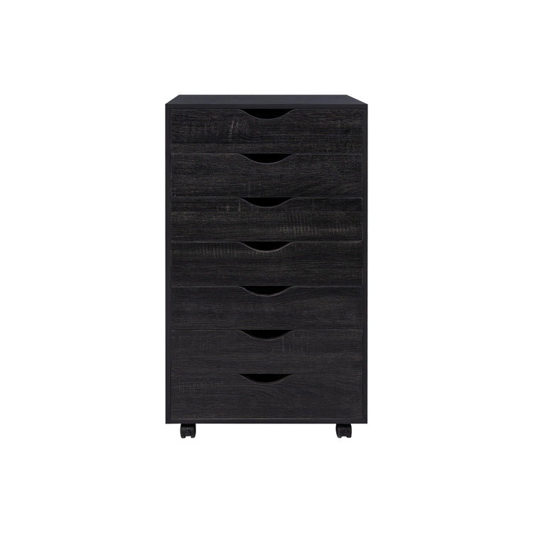 Meuble de rangement à tiroirs pour bureau 7 tiroirs, unité de classement mobile avec roulettes pivotantes, rangement d'artisanat pour la maison, le bureau