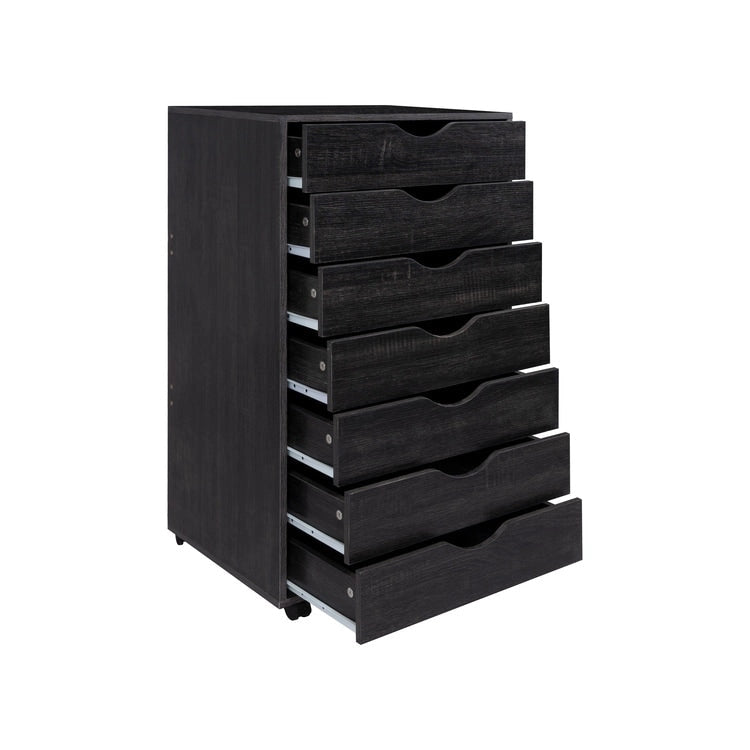Meuble de rangement à tiroirs pour bureau 7 tiroirs, unité de classement mobile avec roulettes pivotantes, rangement d'artisanat pour la maison, le bureau