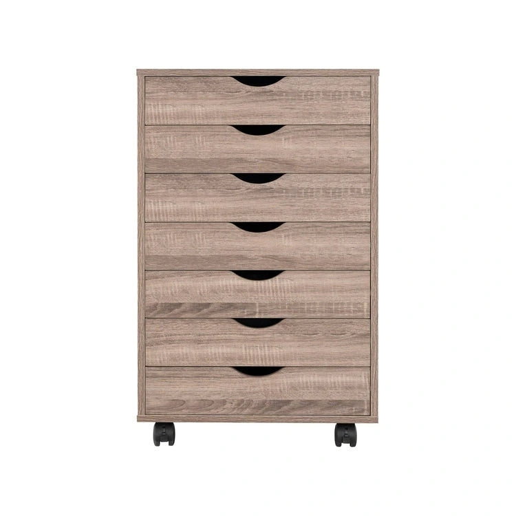 Meuble de rangement à tiroirs pour bureau 7 tiroirs, unité de classement mobile avec roulettes pivotantes, rangement d'artisanat pour la maison, le bureau