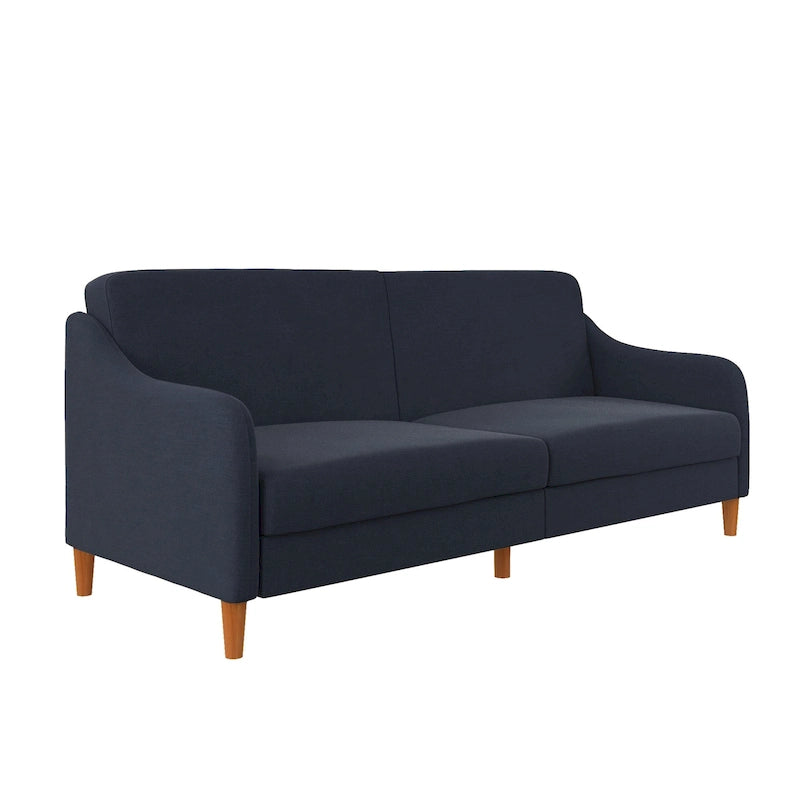 Canapé-lit futon convertible 2 places – Gris / Bleu marine / Vert / Gris clair