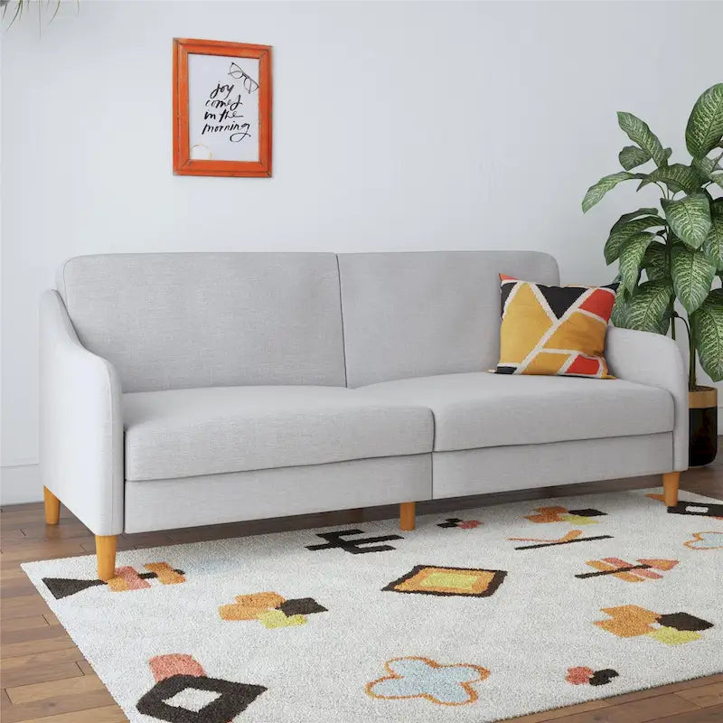 Canapé-lit futon convertible 2 places – Gris / Bleu marine / Vert / Gris clair