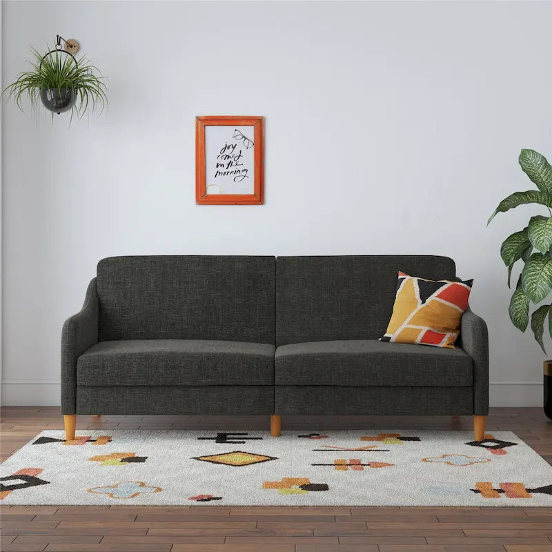 Canapé-lit futon convertible 2 places – Gris / Bleu marine / Vert / Gris clair