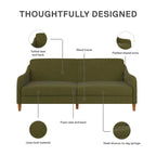 Canapé-lit futon convertible 2 places – Gris / Bleu marine / Vert / Gris clair