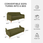 Canapé-lit futon convertible 2 places – Gris / Bleu marine / Vert / Gris clair