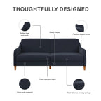 Canapé-lit futon convertible 2 places – Gris / Bleu marine / Vert / Gris clair