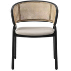 Chaise de salle à manger Ervilla moderne en osier avec accoudoirs et siège en velours rembourré pour salle à manger et cuisine, lot de 4 - 29,9