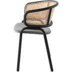 Chaise de salle à manger Ervilla moderne en osier avec accoudoirs et siège en velours rembourré pour salle à manger et cuisine, lot de 4 - 29,9