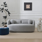 KINWELL Causeuse en Tissu Bouclé 2 Places avec Oreillers