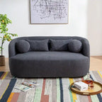KINWELL Causeuse en Tissu Bouclé 2 Places avec Oreillers