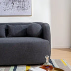 KINWELL Causeuse en Tissu Bouclé 2 Places avec Oreillers