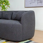 KINWELL Causeuse en Tissu Bouclé 2 Places avec Oreillers