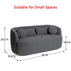 KINWELL Causeuse en Tissu Bouclé 2 Places avec Oreillers