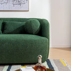 KINWELL Causeuse en Tissu Bouclé 2 Places avec Oreillers