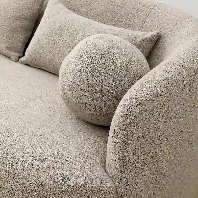 KINWELL Causeuse en Tissu Bouclé 2 Places avec Oreillers