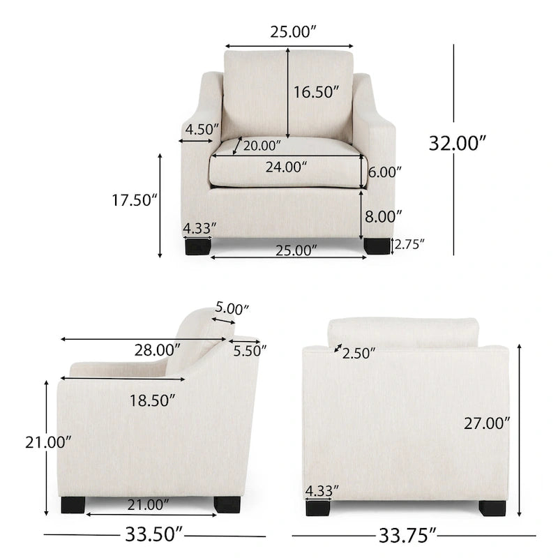 Fauteuil club contemporain rembourré Halevy par Christopher Knight Home