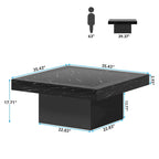 Table basse LED carrée de style rustique en bois composite pour salon