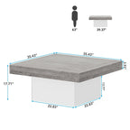 Table basse LED carrée de style rustique en bois composite pour salon