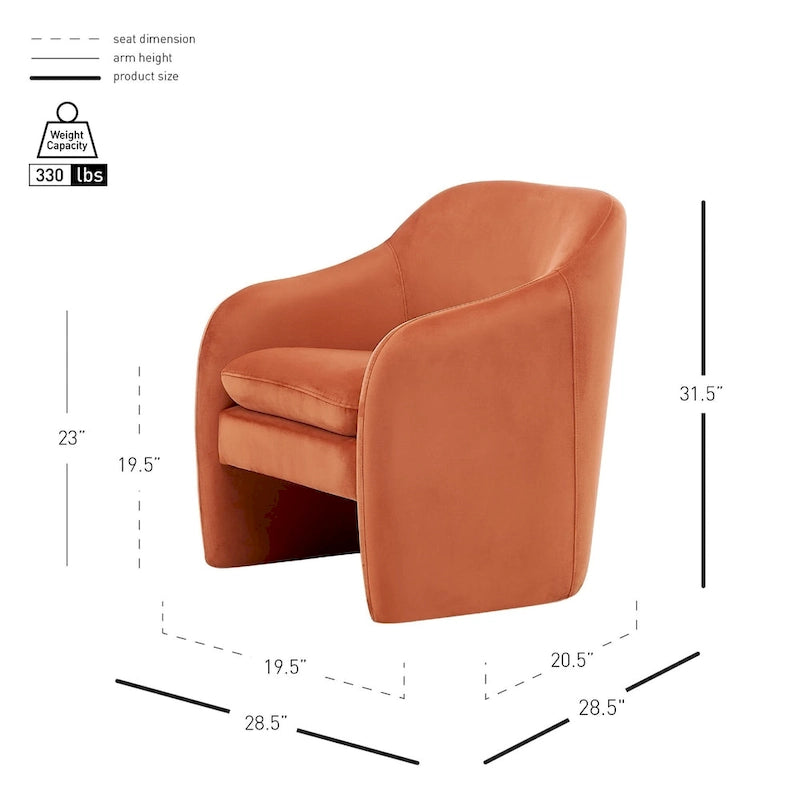 Fauteuil d'appoint Zella en velours