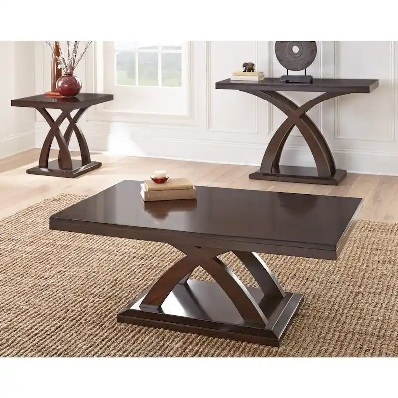 Table basse en bois au fini espresso moderne Avellino de Steve Silver
