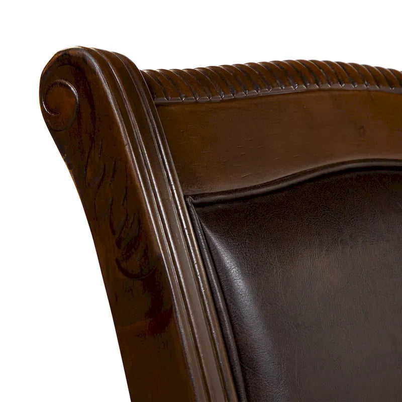 Chaises de salle à manger avec accoudoirs en similicuir Tima Traditional (Lot de 2) par Furniture of America